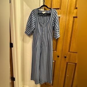 Joie Blue and White Striped Long Sleeve Dress